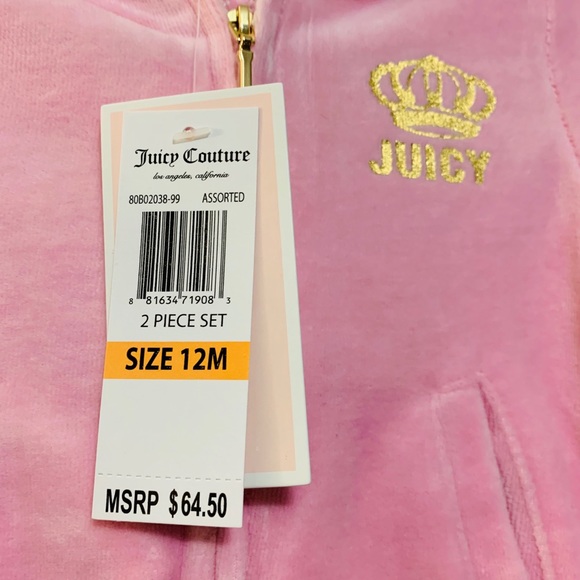 Baby Juicy Couture Velour Tracksuit 12M NWT $64 - Picture 5 of 8